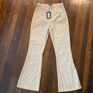 High waist wide leg trousers